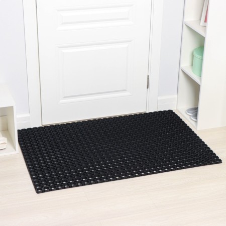 Muddy mud -bearded rug 80 × 120 × 1.6 cm, black color-1