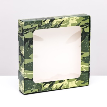 Self -charged box, "military", 16 x 16 x 3 cm
