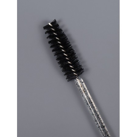 Brushes for eyebrows and eyelashes, set - 50 pcs, 9.5 cm, black/transparent color-4