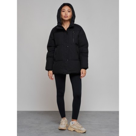 Winter jacket female, size 50, black color-6