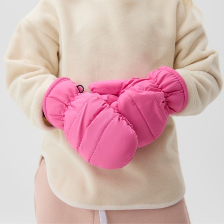 Winter children's mittens minku, bright pink color, 15cm