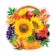 Decoration on the adhesive tape "Basket with berries" Sunflowers, 26x26 cm