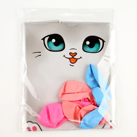 A set of balloons "Gray cat", foil, latex, 9 pcs.-2