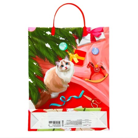 Package Gift soft plastic "Snowflakes" 140 μm bag 40 x 30 x 9 cm-1
