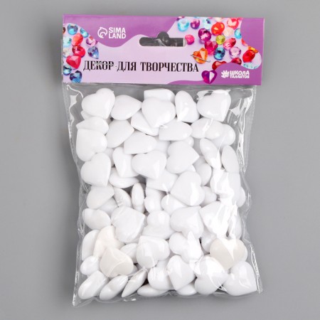 Plastic sores are decorative, set of 100 pcs., Size 1 pc. - 2 × 2 cm, white color-1
