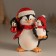 Polystone souvenir "Penguin with baby and Christmas ball" 11x7.5x12 cm