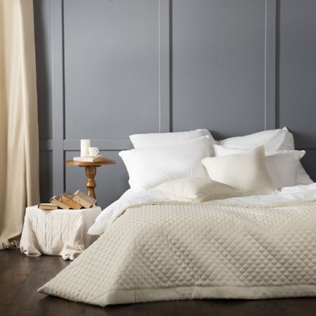 Kaspian set: cover 160 x 220 cm, pillowcase 40 x 40 cm - 2 pcs, milk color