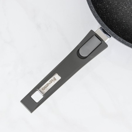 Frying pan “Granite Wok”, D = 28 cm, removable handle, glass cover, anti -stick coating, color gray color-3