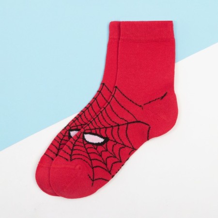 Children's socks "Spider Man", red color, 16-18 cm-1