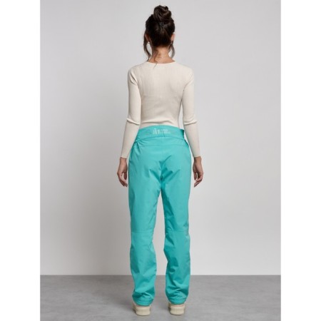 Warmed female trousers, size 42, green color-3