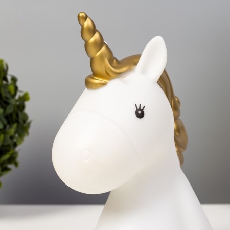 Nightnik "Unicorn in Gold" LED from batteries with a white-gold 9.5x14x20 cm Risalux-6