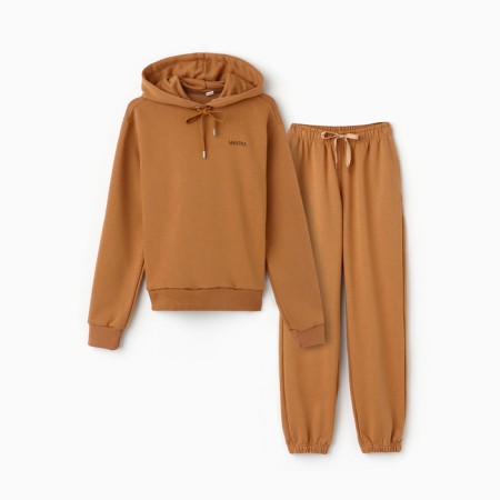 Women's costume (sweatshirt and trousers), beige color, size 50-5