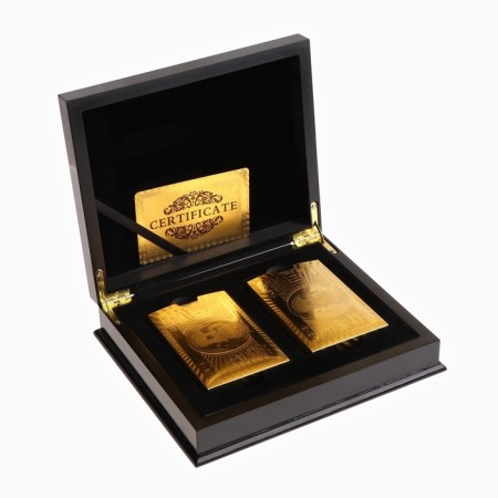 Plastic Plastic Maps "Golden Collection", 2 decks of 54 pcs, 30 μm, 8.8 x 5.7 cm