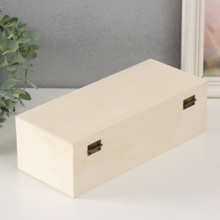 Casket Wood for painting with divisions "rectangular" locking buckle 26x11x8 cm-3