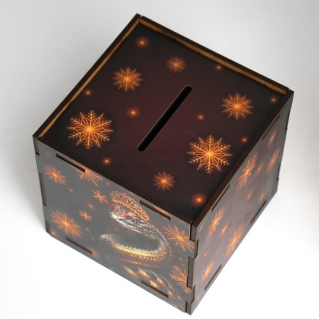 New Year's piggy bank Cube "Snake. Blessing" 10x10x10 cm-5