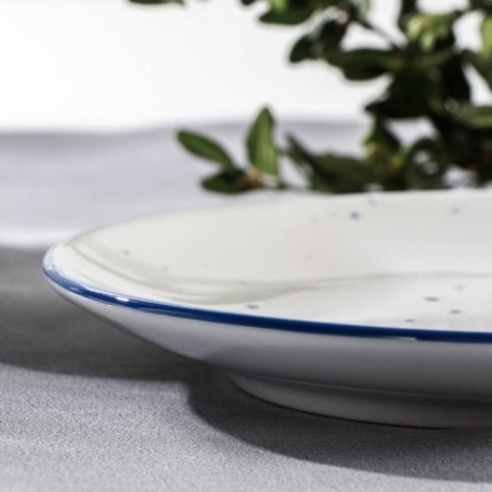 Porcelain plate flat dots nube, d = 16.5 cm, white color-2