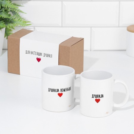 A set of mugs for two, sublimation "for a stray", 2 circles, 320 ml