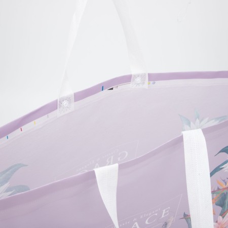 Household bag on buttons, lilac color-2