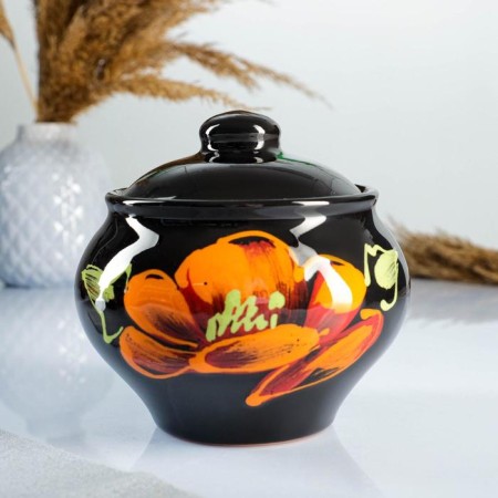 Set of pots "Gift" 4x0.5l / 34.5x24.5cm, Mac on black-3