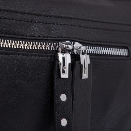 Bag Cross-Bodi with a zipper, black color-4