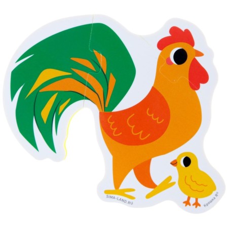 Soft puzzle for kids "Farm animals", 5 puzzles, crumb I-9