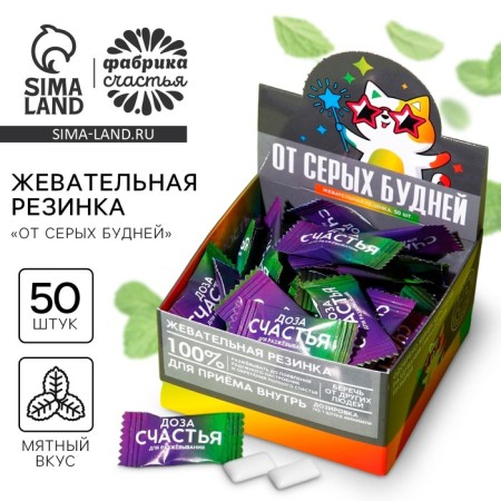 Chewing gum "from gray everyday life", taste: mint, 1.36 g 50 pcs.