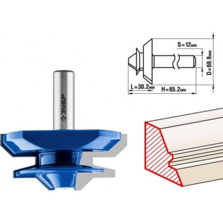 Clester's cutter 28724-69.9, for angular fraining, 69.9 x 30 mm