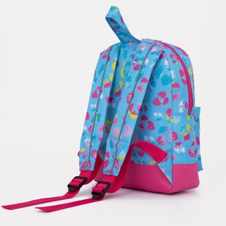 Baby backpack on a zipper, an external pocket, a reflective strip, blue color-5
