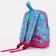 Baby backpack on a zipper, an external pocket, a reflective strip, blue color