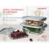 Set of glass containers, gray color, 3 pcs.