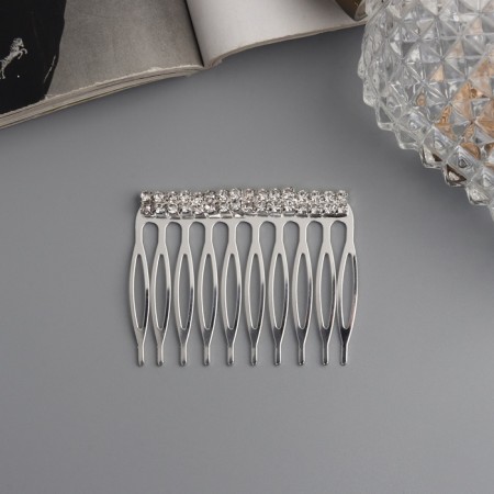 Hair crest "Medea", set 2 pcs., Classic thread, 5 × 4 cm, silver-2