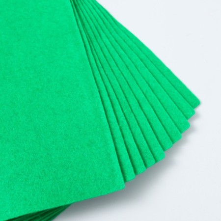 A set of felt 20x30 cm, soft, 1.4 mm, 10 sheets, green-1