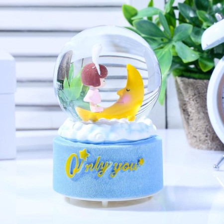Souvenir Polystone Water Ball Light, music "Baby for a month" MIX 12x8.5x8.5 cm-6