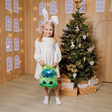 Baby backpack with sequins "Green Dragon", p. 23 × 28 cm-8