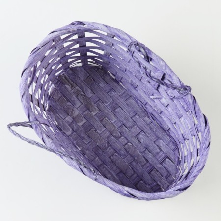Wicker basket, d25 x 17 x 11/18 cm, purple, bamboo-2