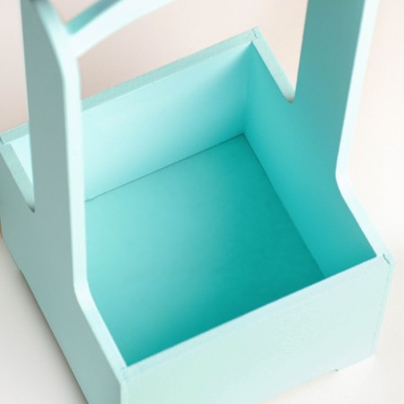 Kashpo - wooden box 13.5x13.5x30 cm, mint-2