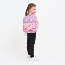Baby backpack on lightning, 3 outer pockets, purple/pink color