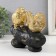 Polystone souvenir "Two golden birds on a branch" 16x7x15 cm