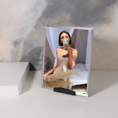Mirror on a stand, mirror surface 17.5 × 22 cm, black color-2