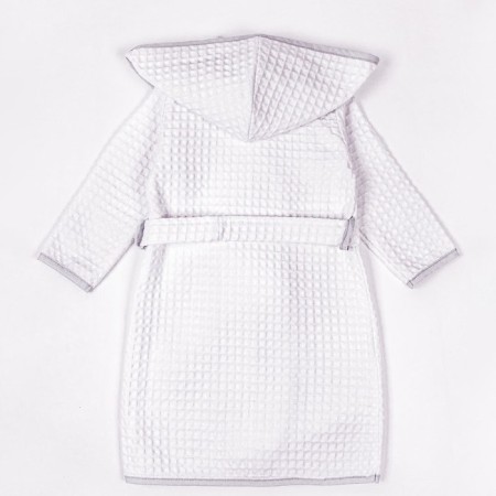 Waffle hood with a hood, height 122-128 cm, white color-12