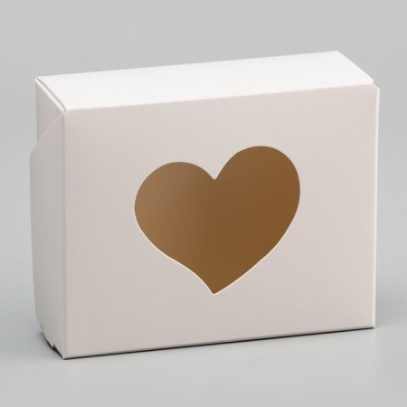 Folding box "Hearts", white, 10 x 8 x 3.5 cm