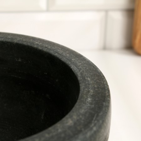 A mortar with a pestle made of stone is large, 1000 ml, black, in the box-8