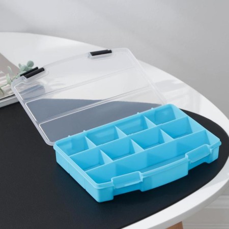 Organizer Plastic for storage, 9 departments, 19 × 13 × 3 cm, color mix-3