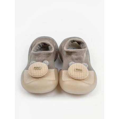 Boots-knees children's first step pure toys with a breathing sole, size 24, beige color