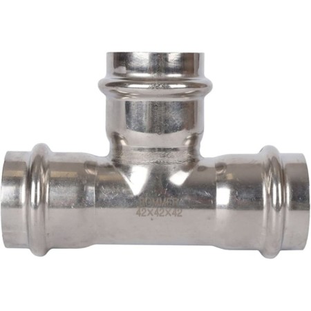 The tee of equivalent Rommer RSS-0013-000042, VPR, D = 42 mm, press, stainless steel-2