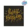 Paper Napkins Happy Birthday, 25x25cm, 20 pcs., Golden embossing, on a black background