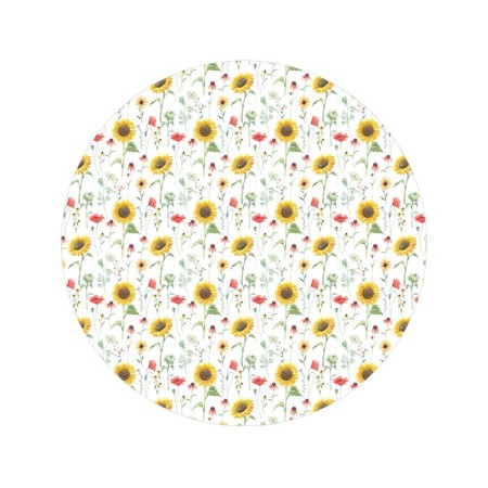 Pareo and beach rug "Sunflowers and poppies", d = 150 cm-1