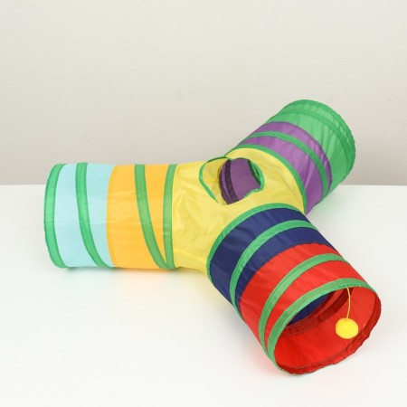 Cat tunnel rustling "slingshot", 85 x 25 cm, multi -colored-3