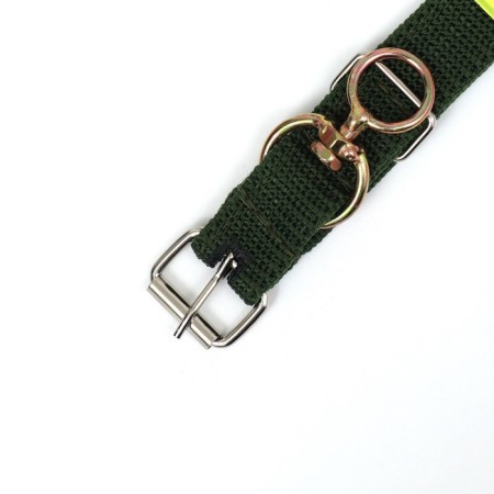 Two -layer collar with a swivel, 3 cm, green-3