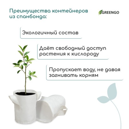 Container with handles, 18 × 21 cm, density 130 g/m², Greengo-7